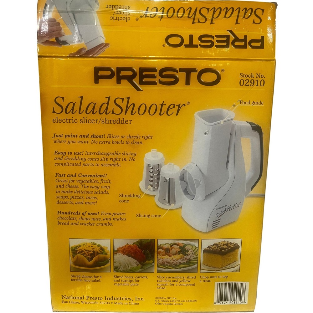 Presto 02910 Salad Shooter Electric Slicer/Shredder Handheld Kitchen Gadget - Picture 2 of 4